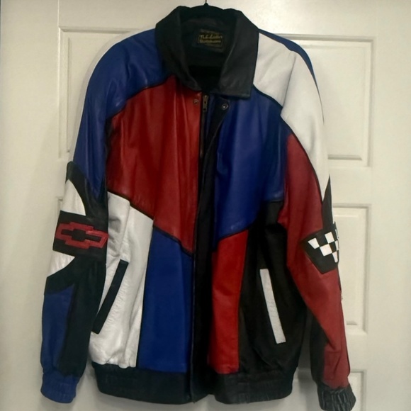 Vintage 90s  M.L. distributors - Corvette leather Anniversary Jacket - Picture 3 of 5